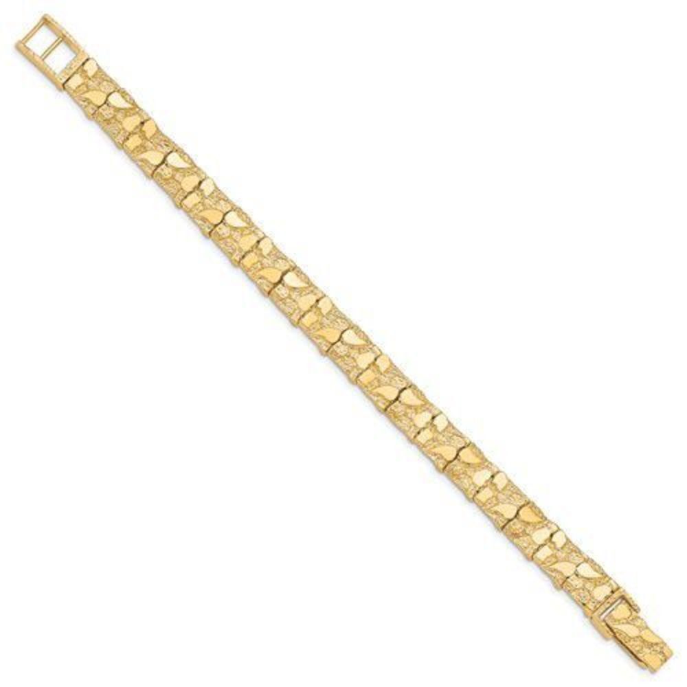 New 10k Gold 10.0mm wide 7 inch NUGGET Bracelet